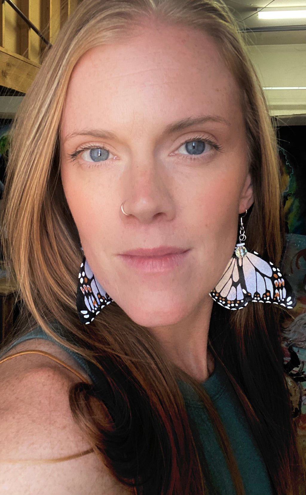 Hand Painted & Crafted Monarch Butterfly Earrings - "the Haven Sisters Wings"