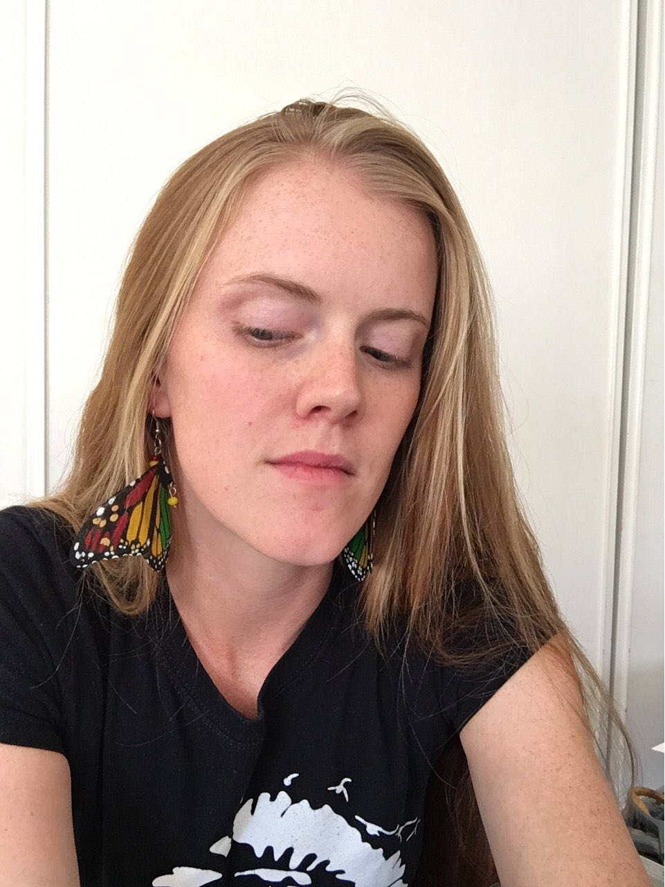 Hand Painted & Crafted Monarch Butterfly Earrings - "the Reggae Wing"