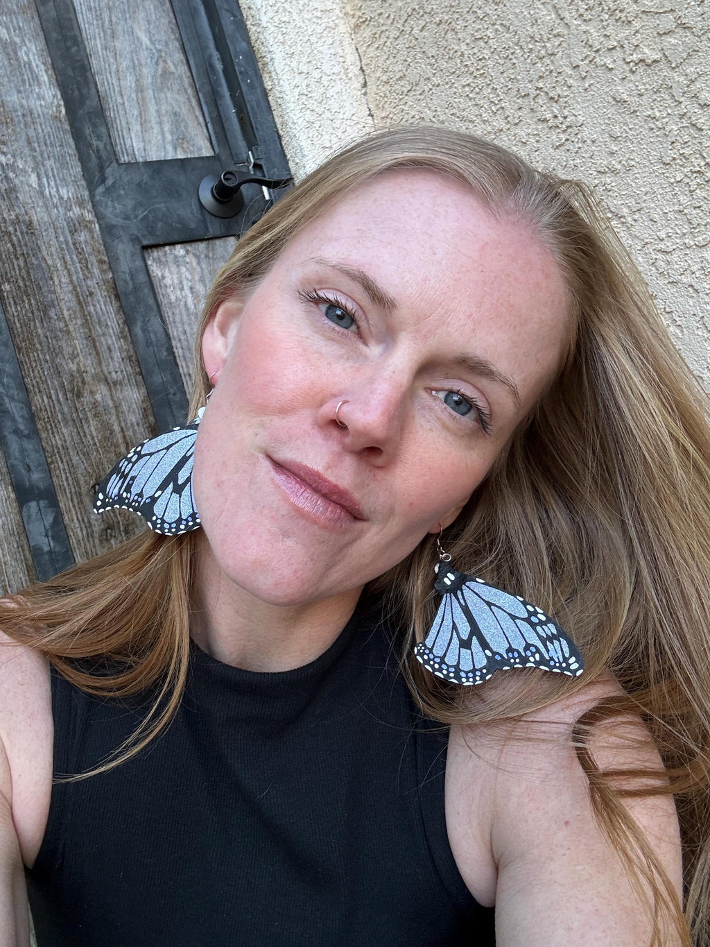 Hand Painted & Crafted Monarch Butterfly Earrings - "the Prom Dress wings"