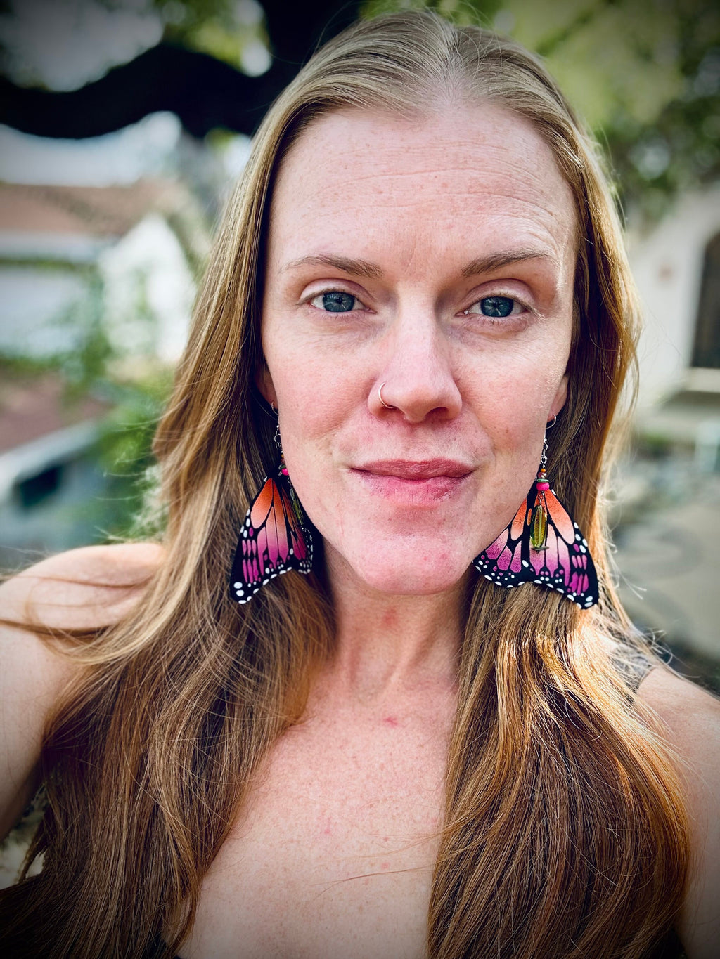 Hand Painted & Crafted Butterfly Earrings - "The Isla Mujeres"