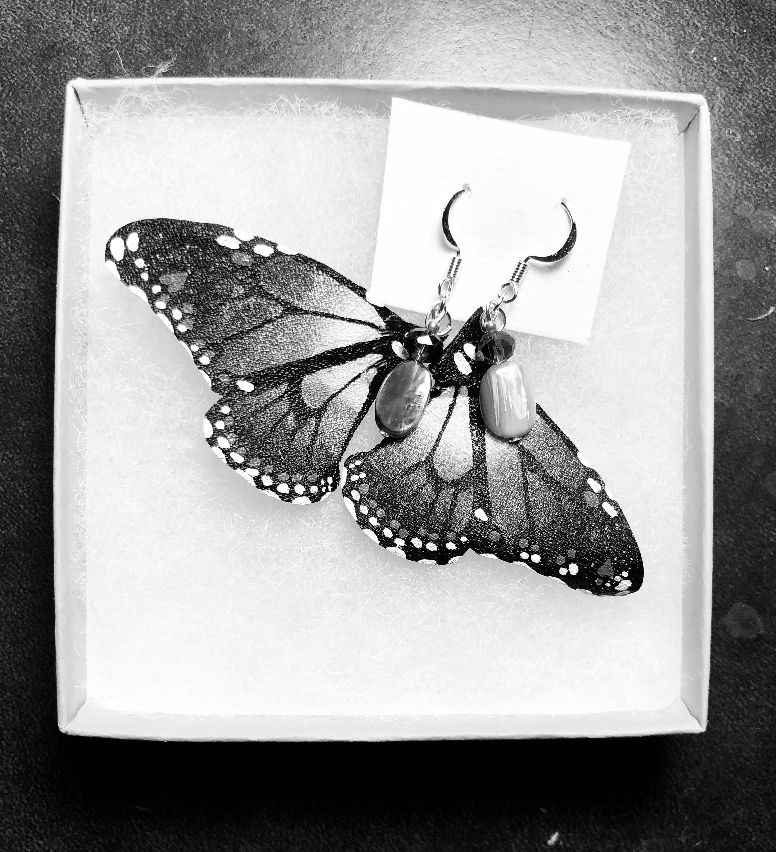 Hand Painted & Crafted Monarch Butterfly Earrings - Mini Monarch Custom Color
