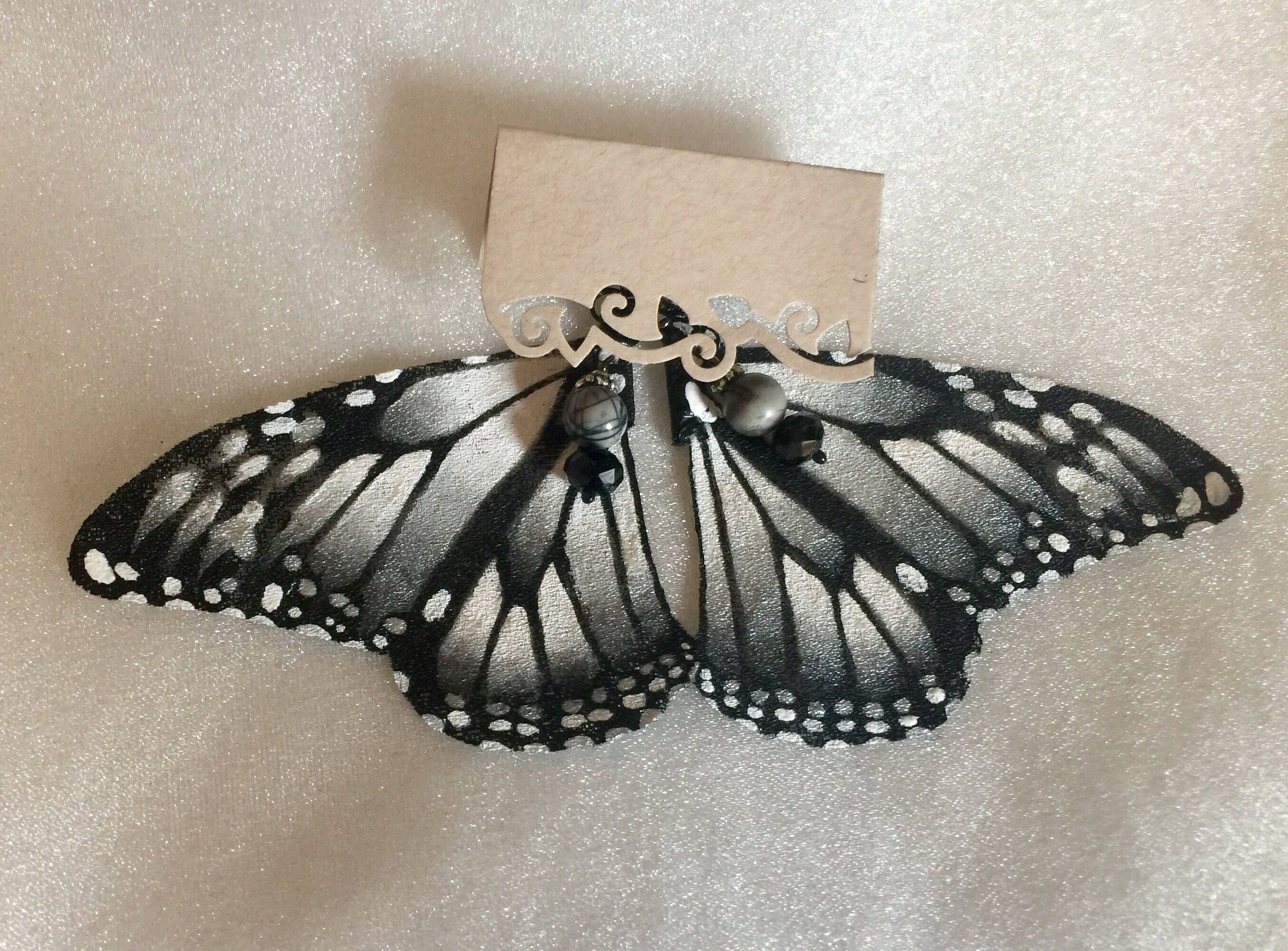 Hand Painted & Crafted Monarch Butterfly Earrings - "the Kristin Wing"
