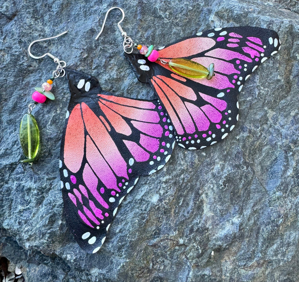 Hand Painted & Crafted Butterfly Earrings - "The Isla Mujeres"