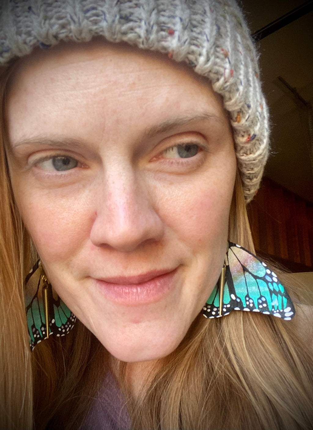 Hand Painted & Crafted Butterfly Earrings - "the Beach Wing"