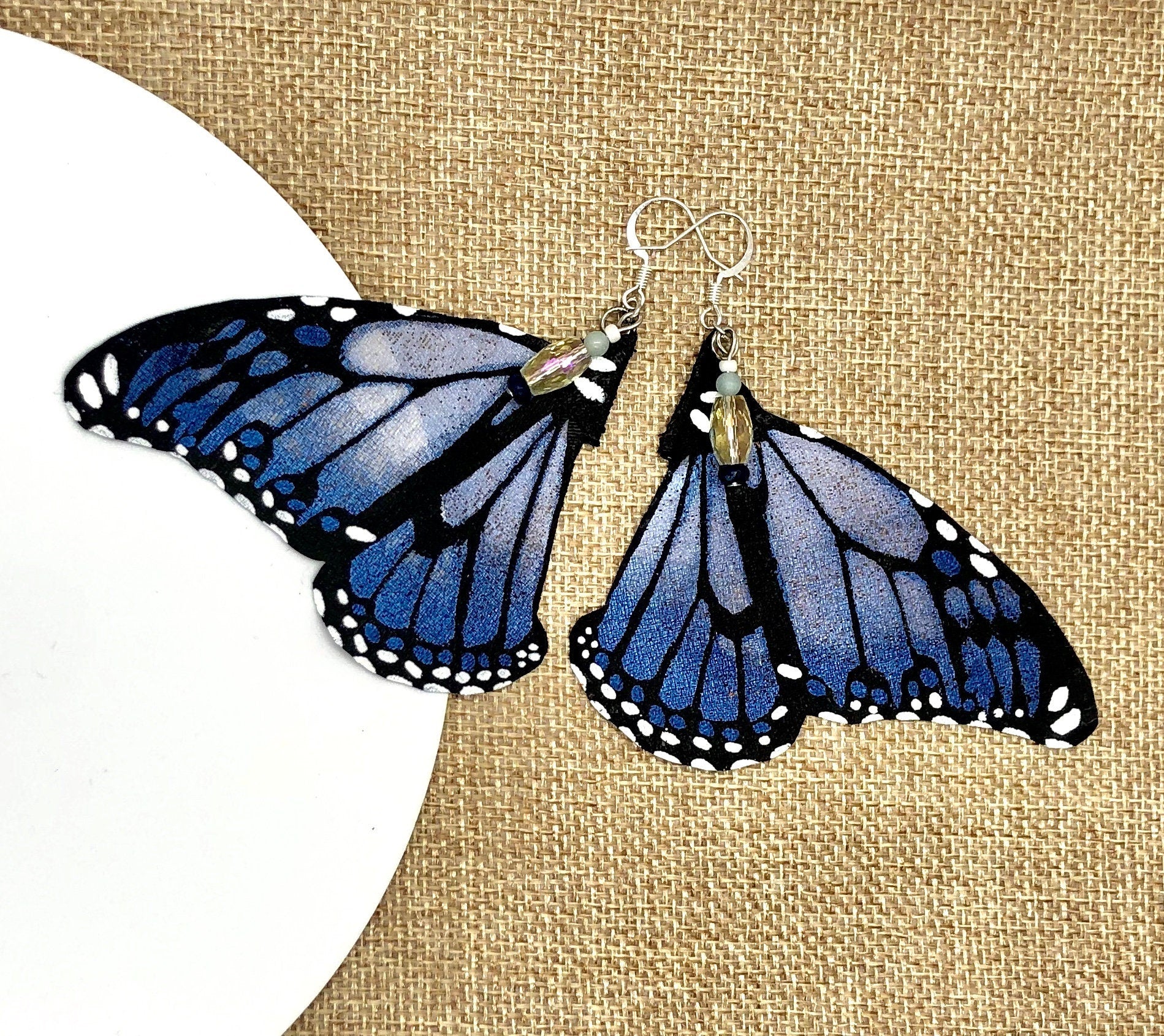 Hand Painted & Crafted Monarch Butterfly Earrings - "The Dana Wing"