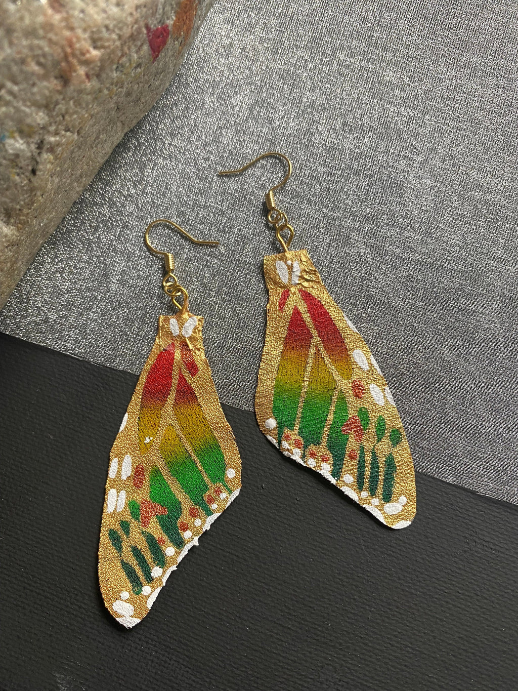 Hand Painted and Crafted Monarch Butterfly Earrings - "Classic & Sophisticated GOLD"