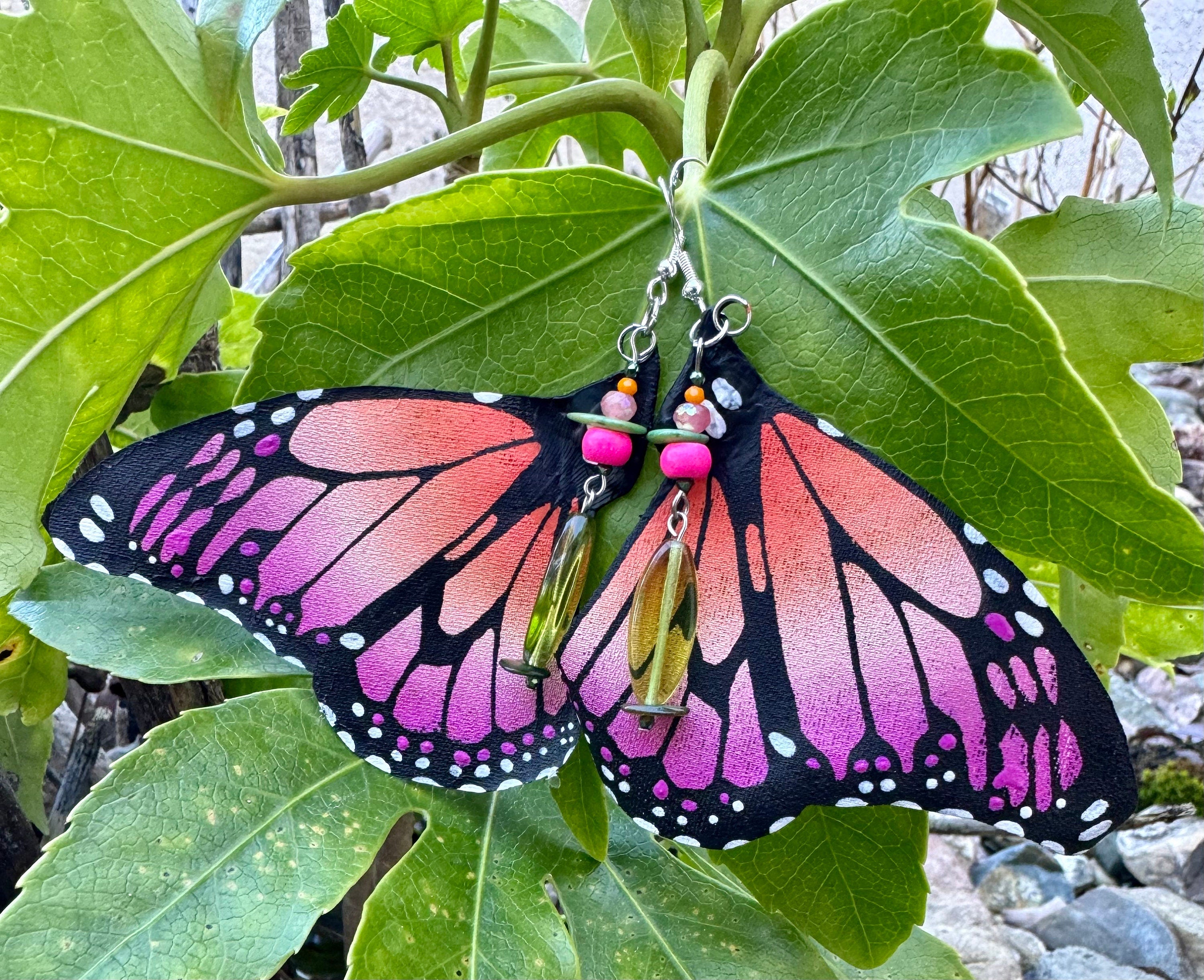 Hand Painted & Crafted Butterfly Earrings - "The Isla Mujeres"