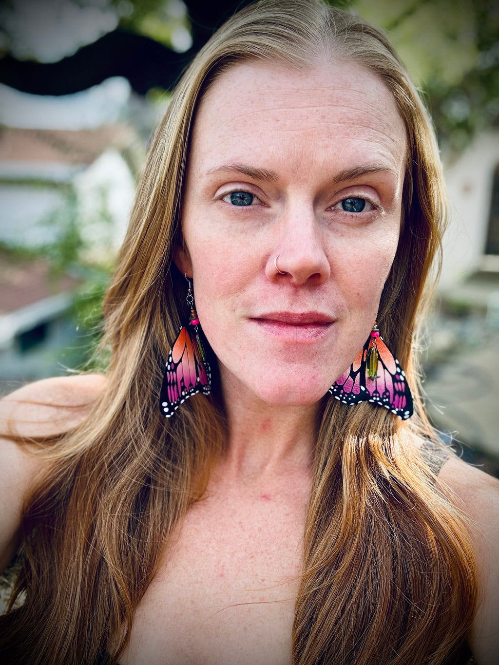 Hand Painted & Crafted Butterfly Earrings - "The Isla Mujeres"
