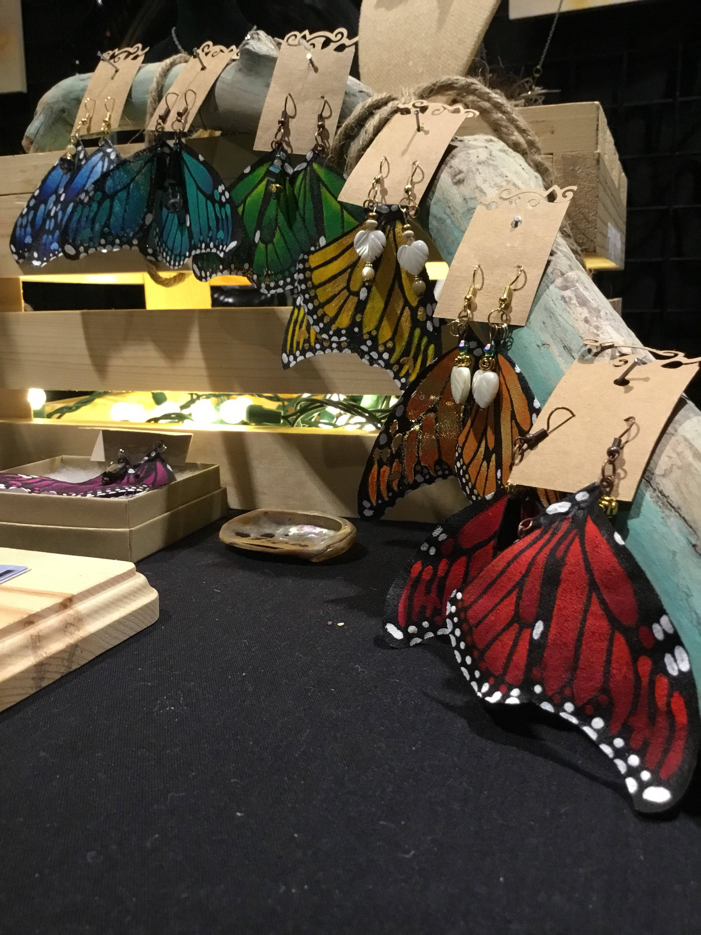 Hand Painted & Crafted Monarch Butterfly Earrings - "the Turquoise"