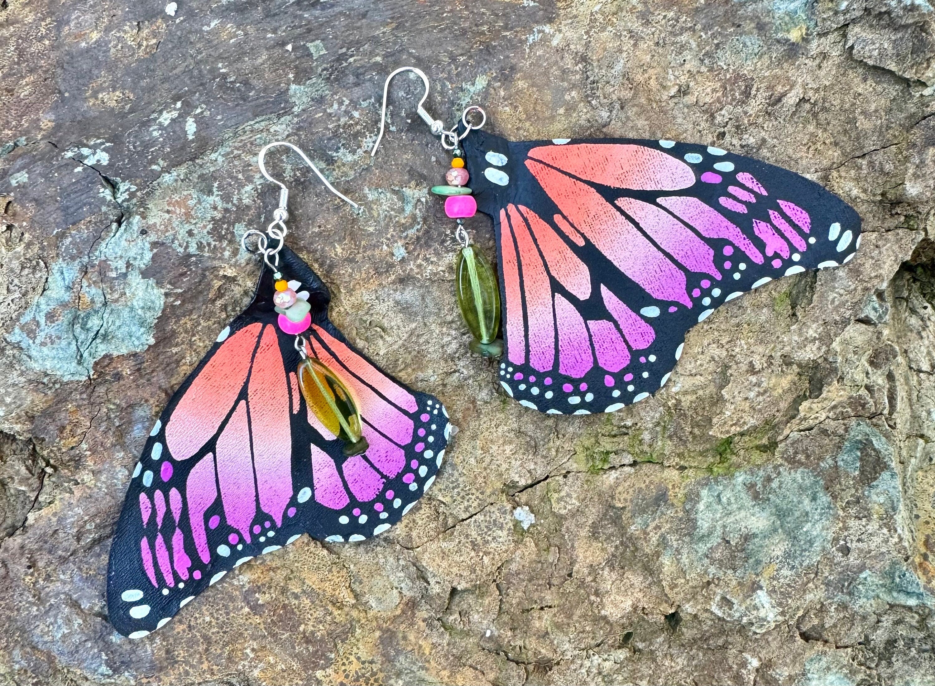 Hand Painted & Crafted Butterfly Earrings - "The Isla Mujeres"