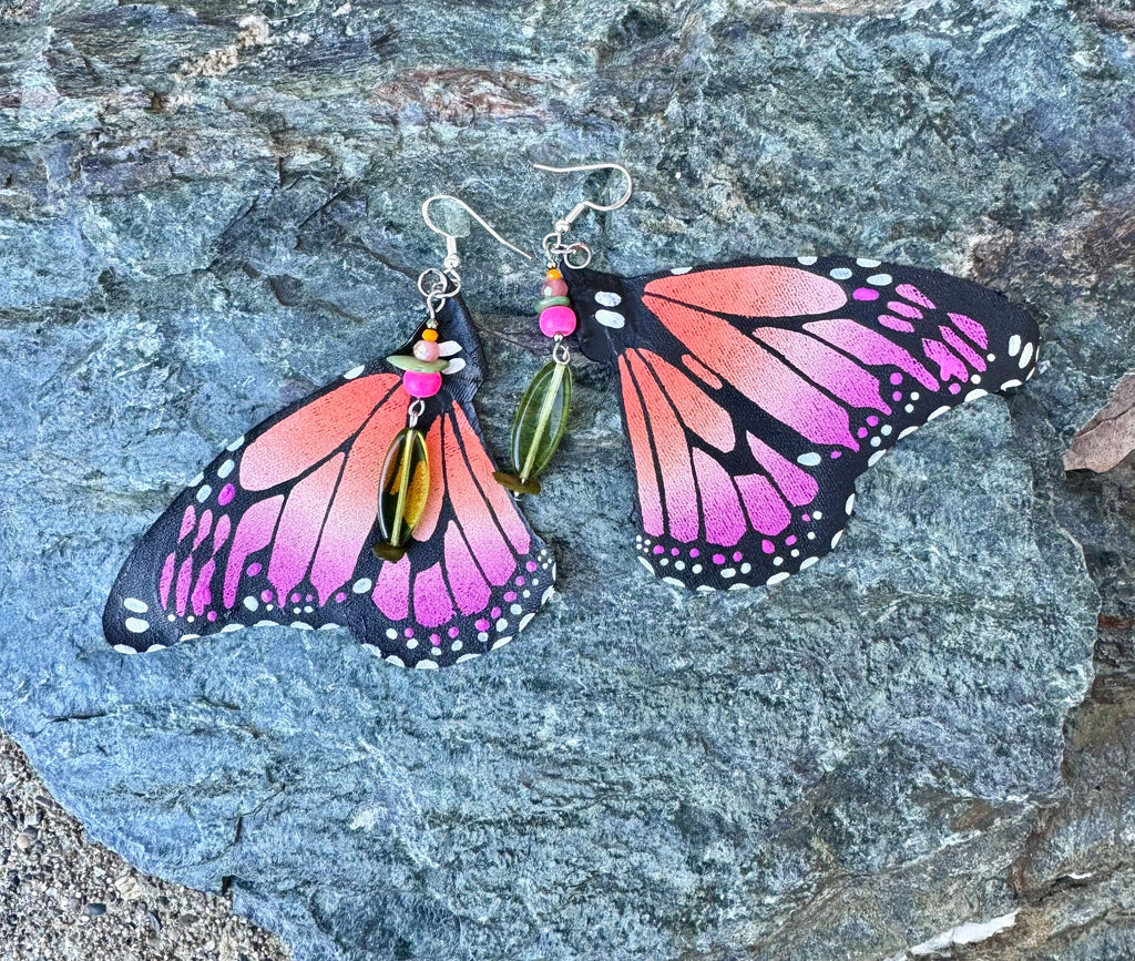 Hand Painted & Crafted Butterfly Earrings - "The Isla Mujeres"