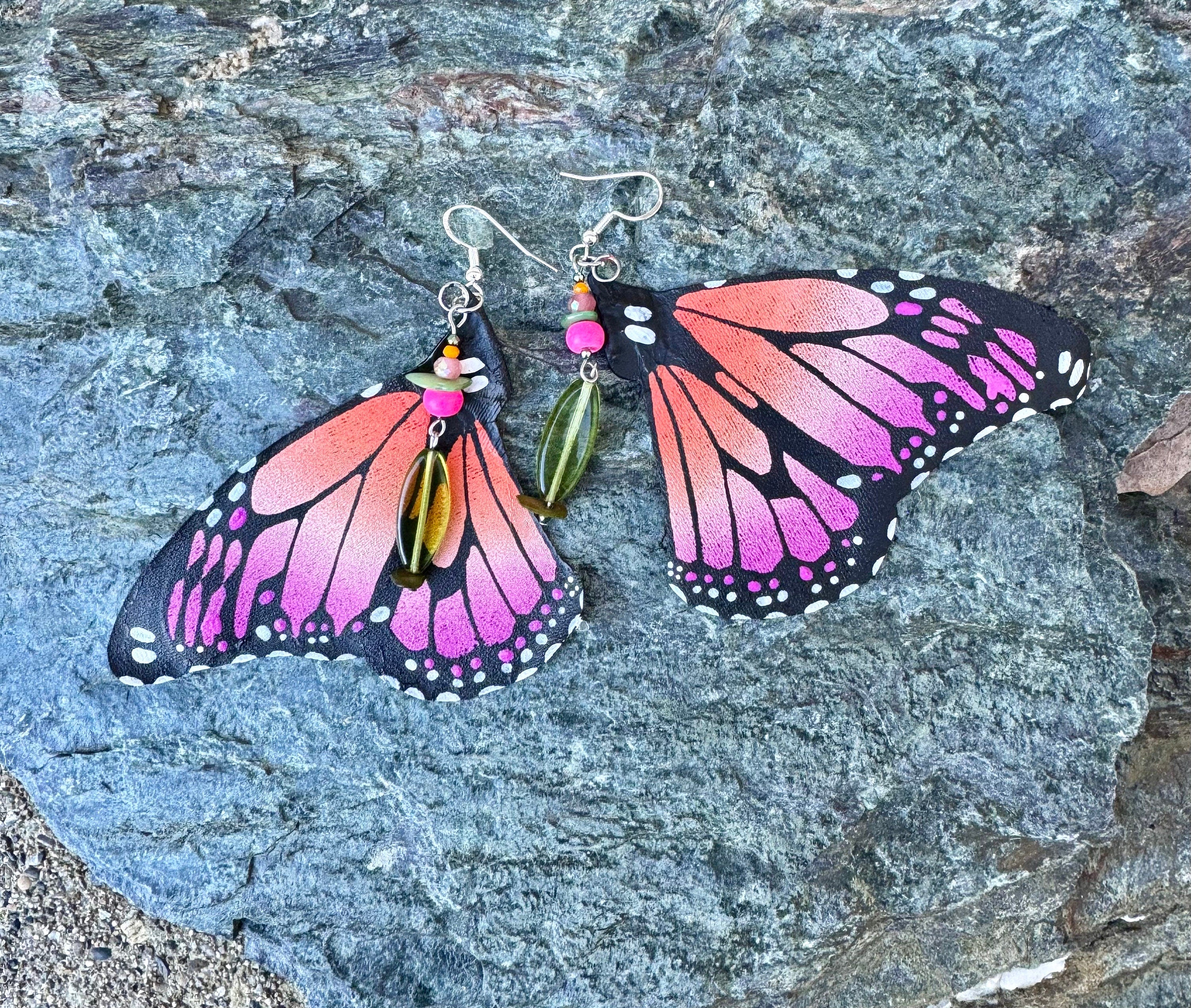 Hand Painted & Crafted Butterfly Earrings - "The Isla Mujeres"