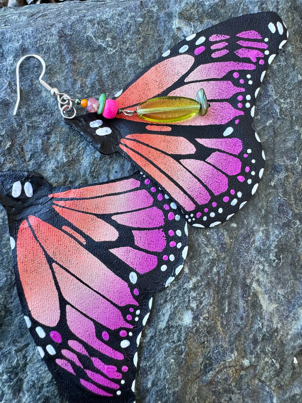 Hand Painted & Crafted Butterfly Earrings - "The Isla Mujeres"