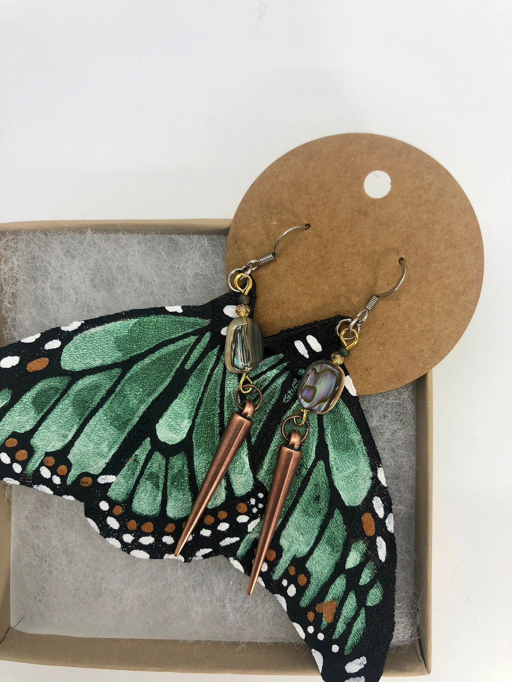 Hand Painted & Crafted Monarch Butterfly Earrings - "the Ashley Wings"