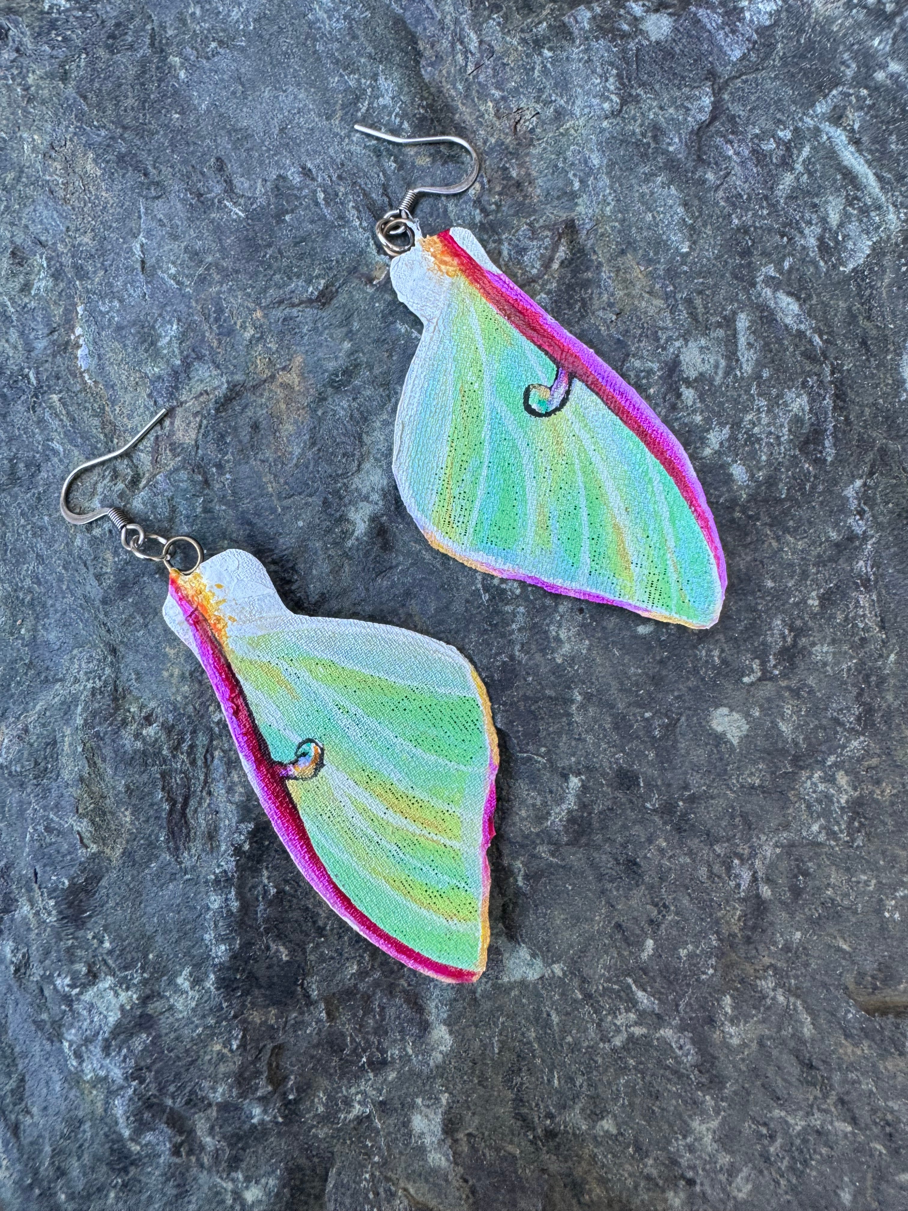 Hand Painted Luna Moth top wing