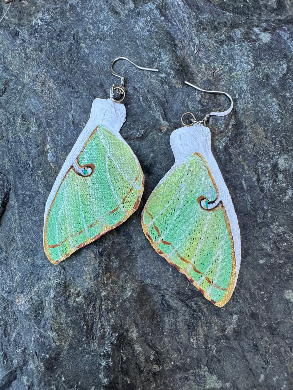 Hand Painted Luna Moth top wing