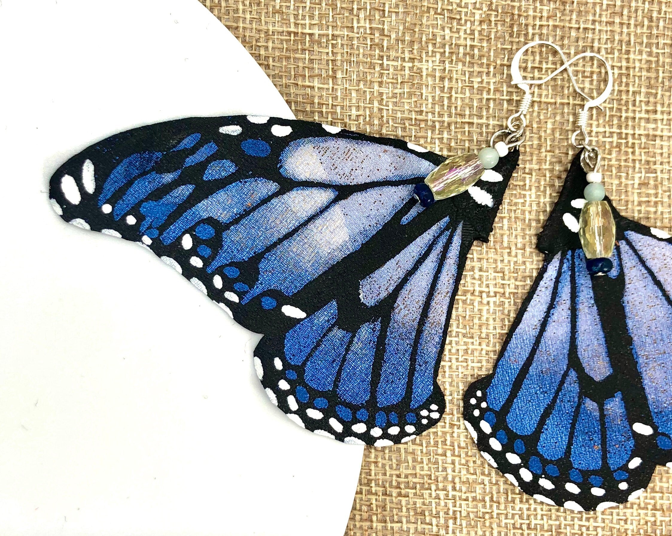 Hand Painted & Crafted Monarch Butterfly Earrings - "The Dana Wing"