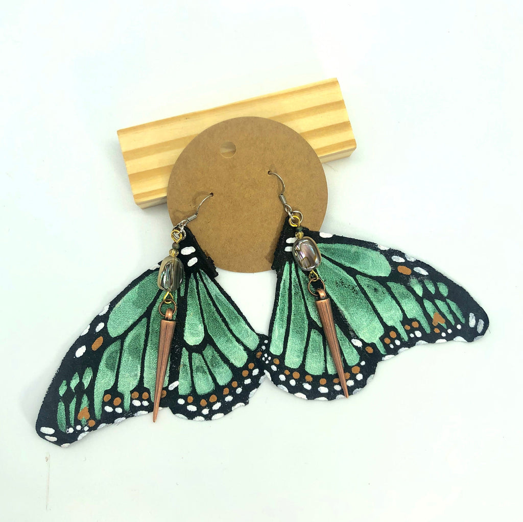 Hand Painted & Crafted Monarch Butterfly Earrings - "the Ashley Wings"