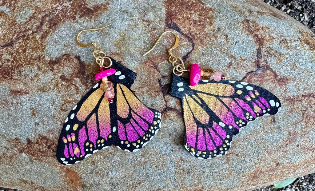 Hand Painted & Crafted Butterfly Earrings - "Mini Erica wings"