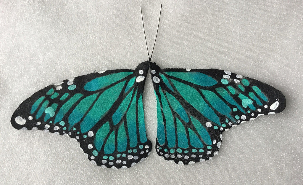 Hand Painted & Crafted Monarch Butterfly Earrings - "the Turquoise"