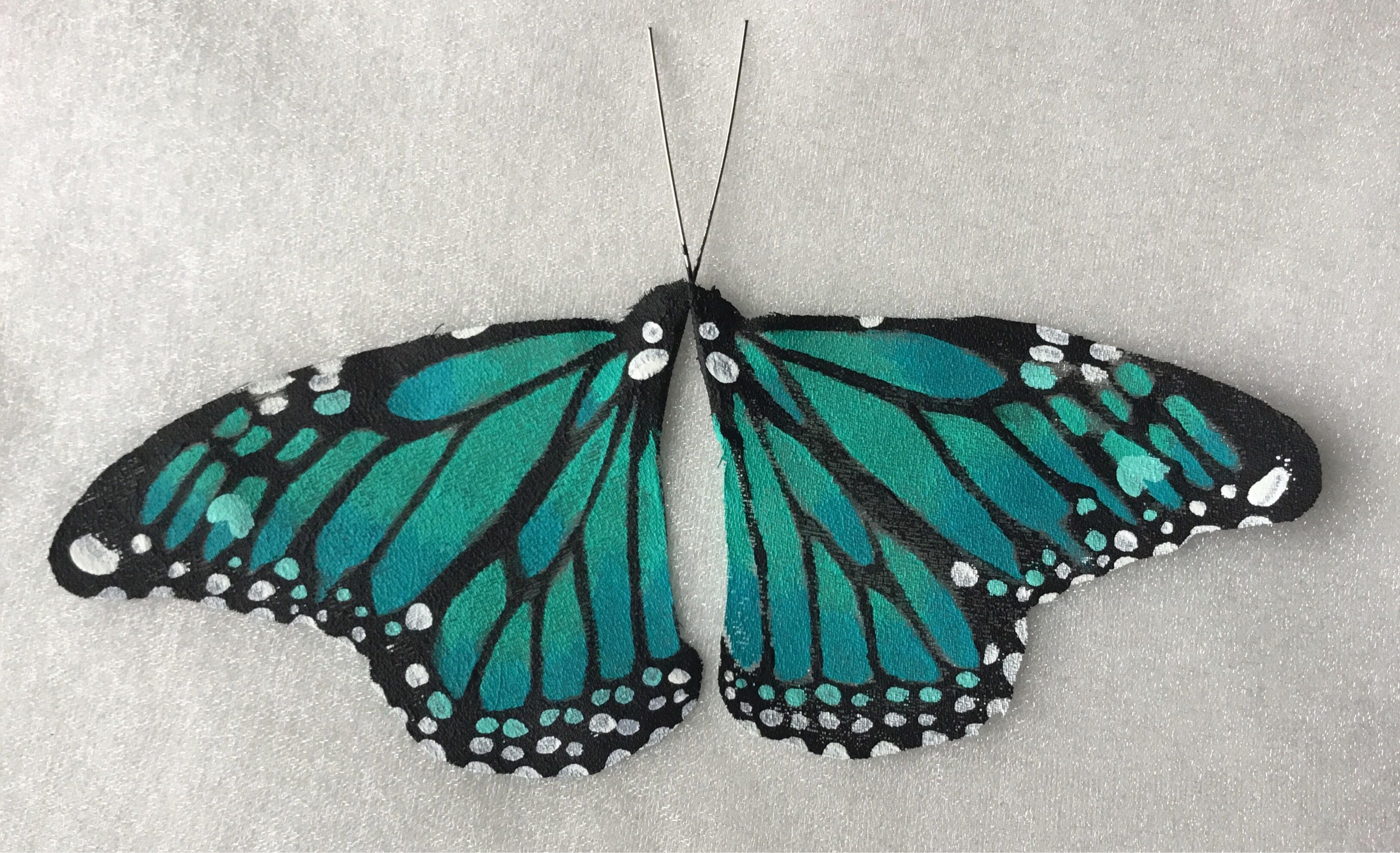 Hand Painted & Crafted Monarch Butterfly Earrings - "the Turquoise"