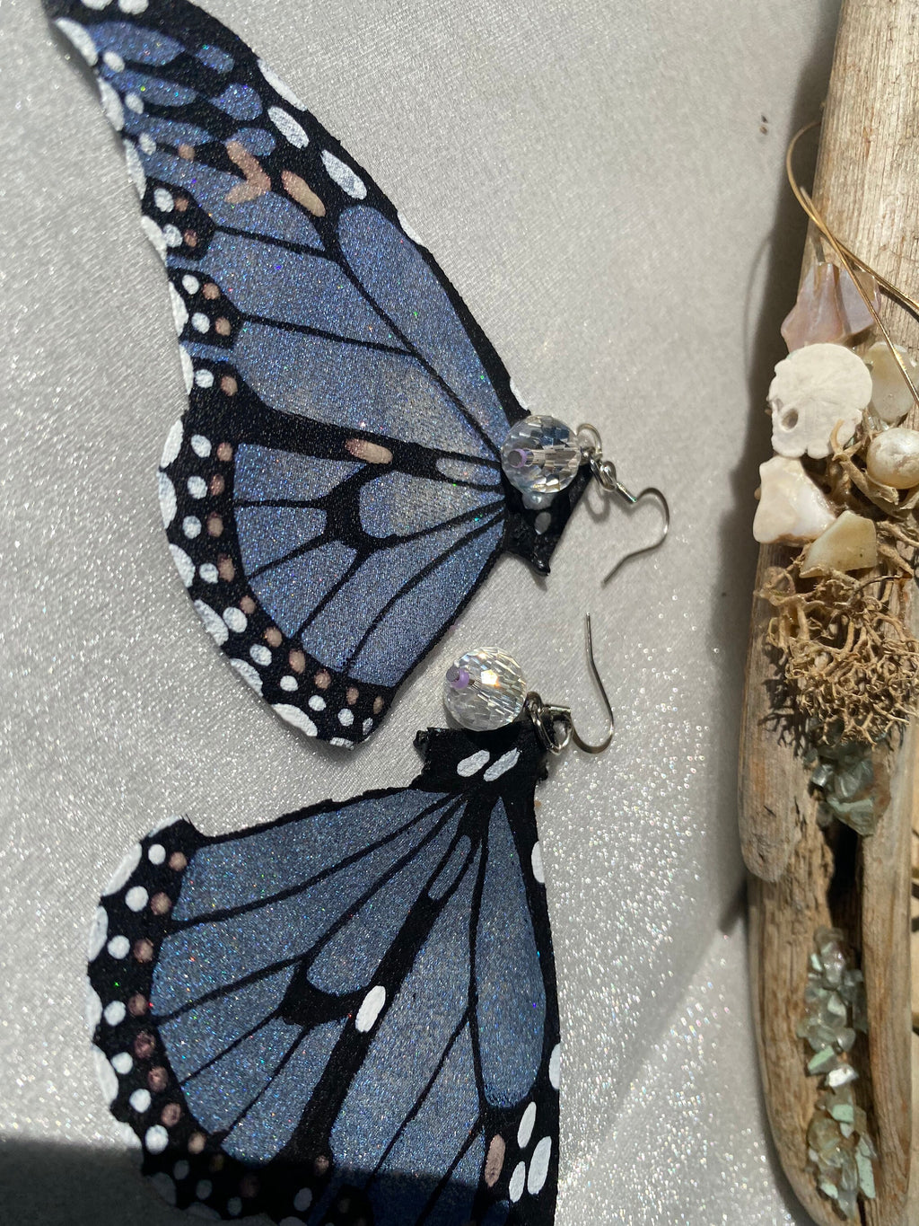 Hand Painted & Crafted Monarch Butterfly Earrings - "the Hirie Glam Wings"