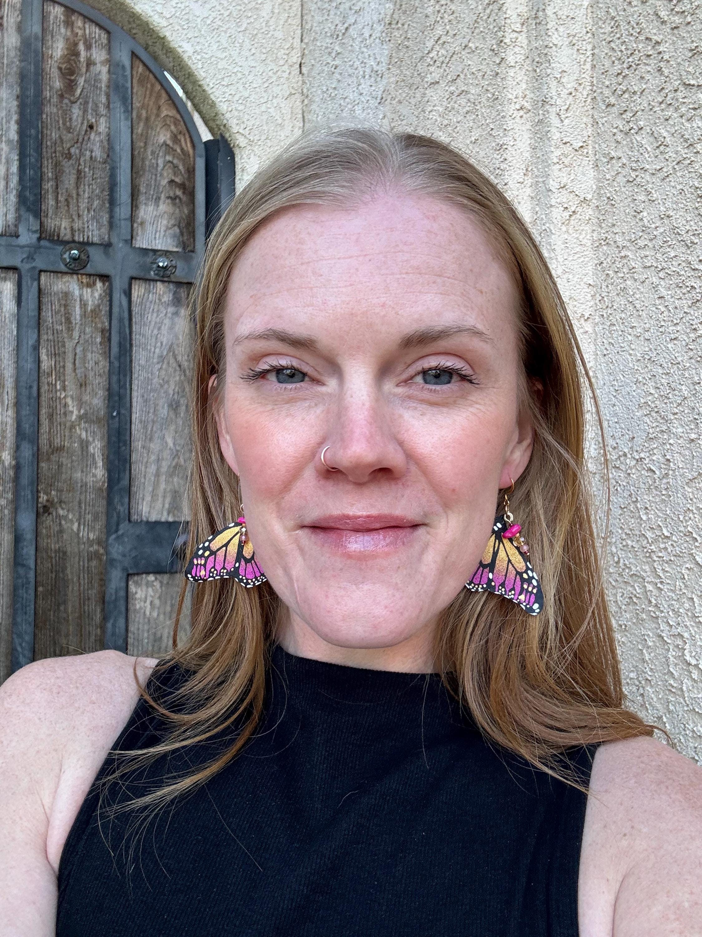 Hand Painted & Crafted Butterfly Earrings - "Mini Erica wings"