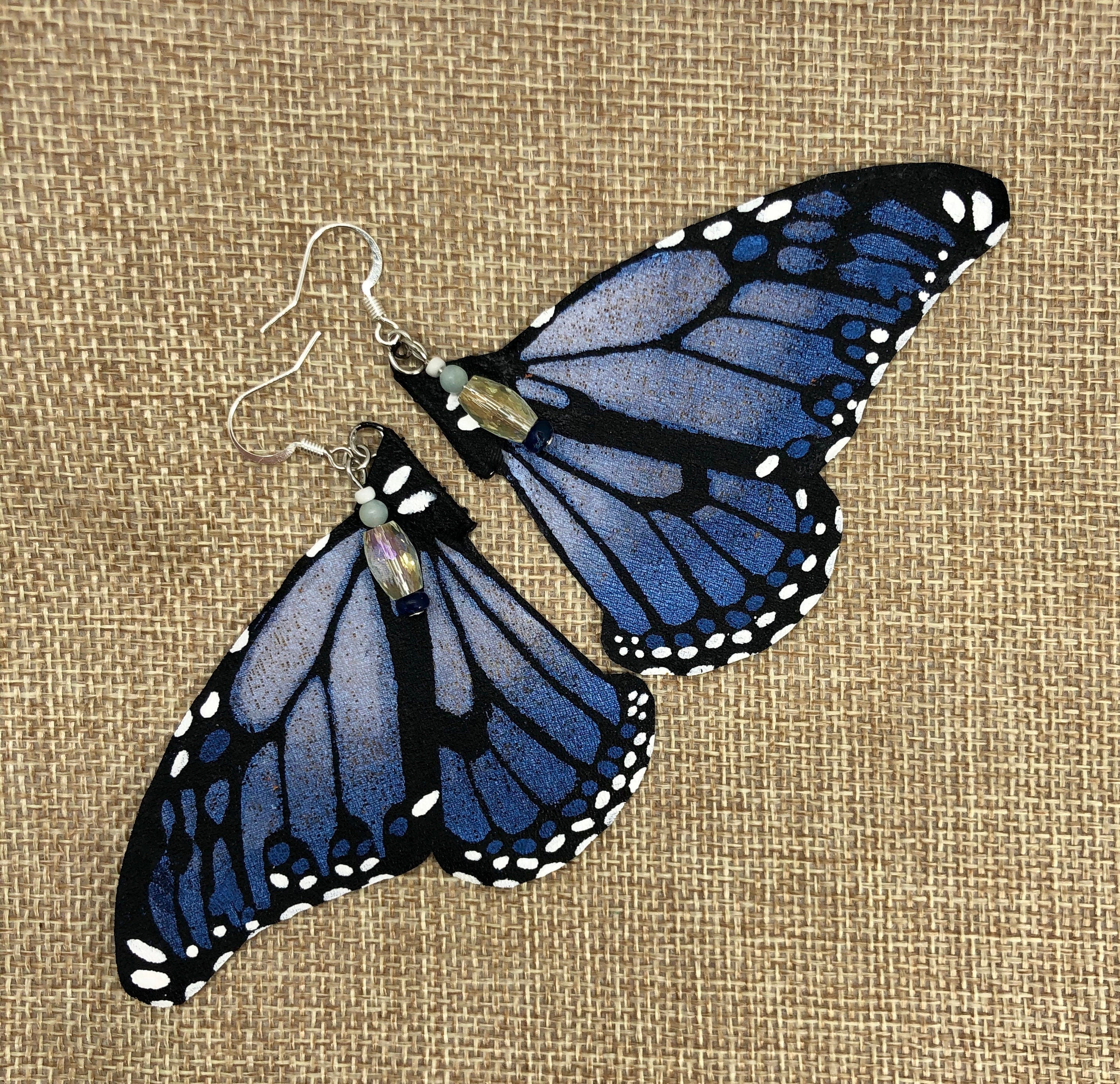 Hand Painted & Crafted Monarch Butterfly Earrings - "The Dana Wing"