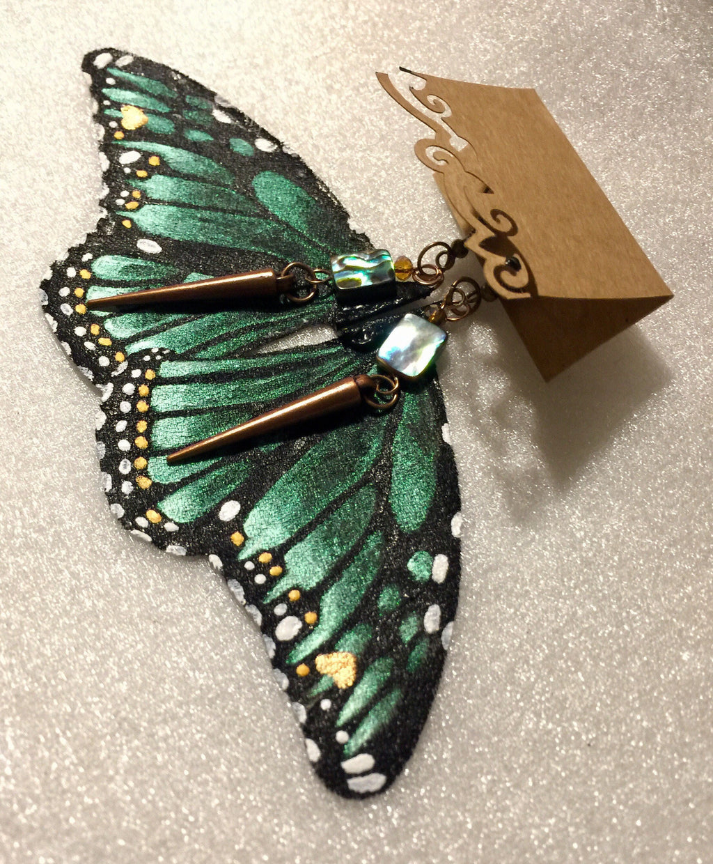 Hand Painted & Crafted Monarch Butterfly Earrings - "the Ashley Wings"