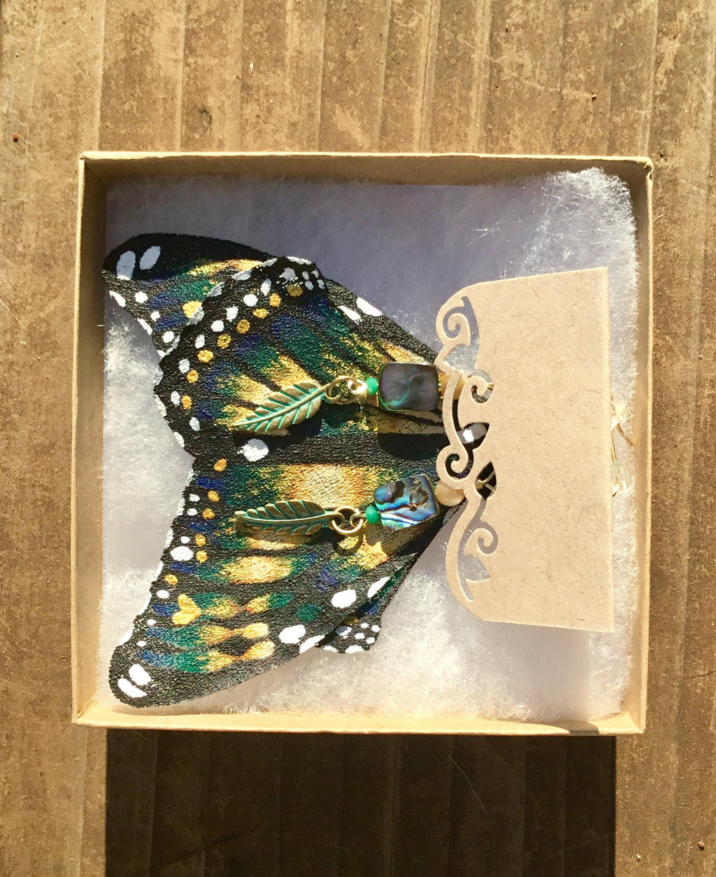 Hand Painted & Crafted Monarch Butterfly Earrings - "the Callie Wing"
