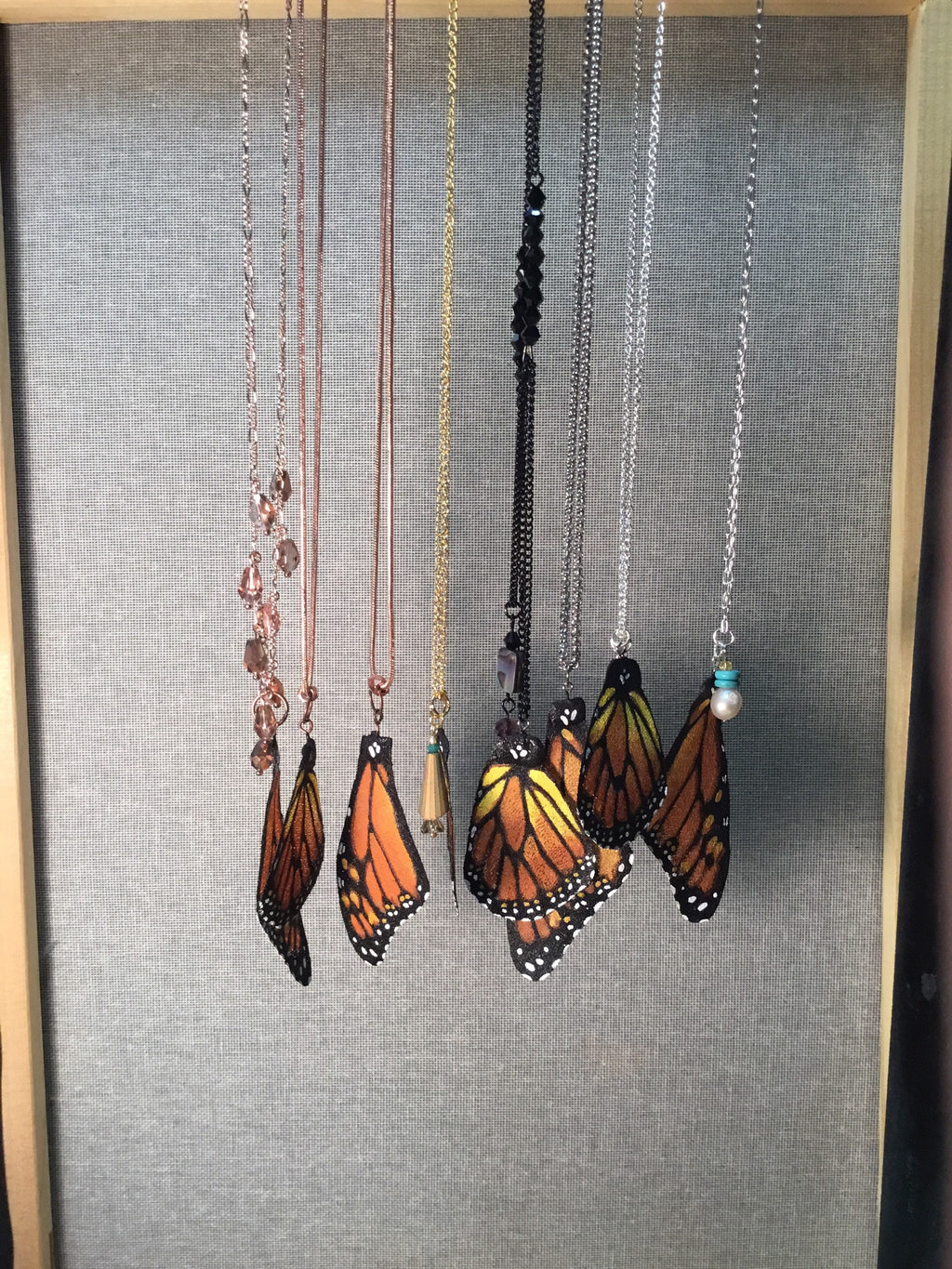 Hand Painted and Crafted Monarch Butterfly Necklace - "Simple & Sweet"