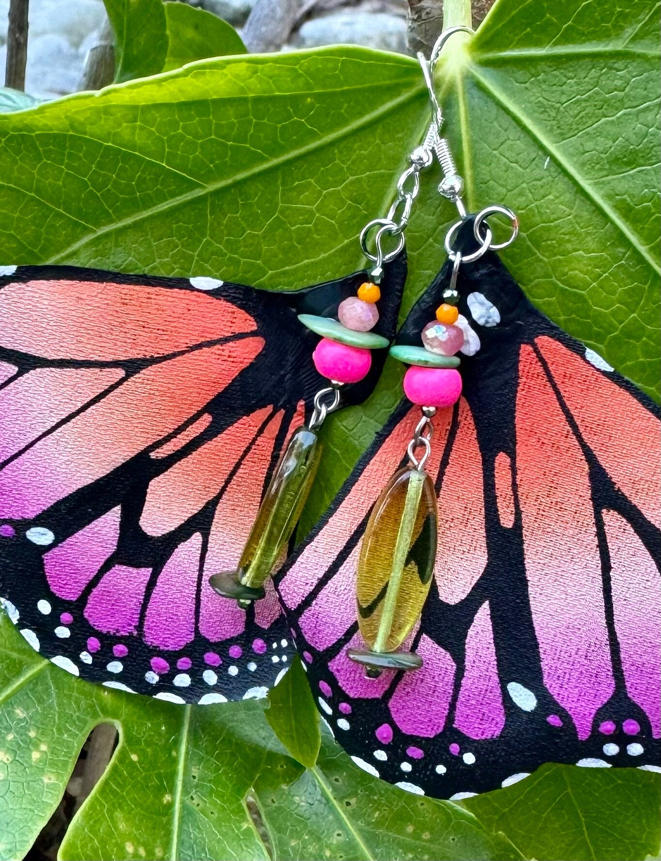 Hand Painted & Crafted Butterfly Earrings - "The Isla Mujeres"