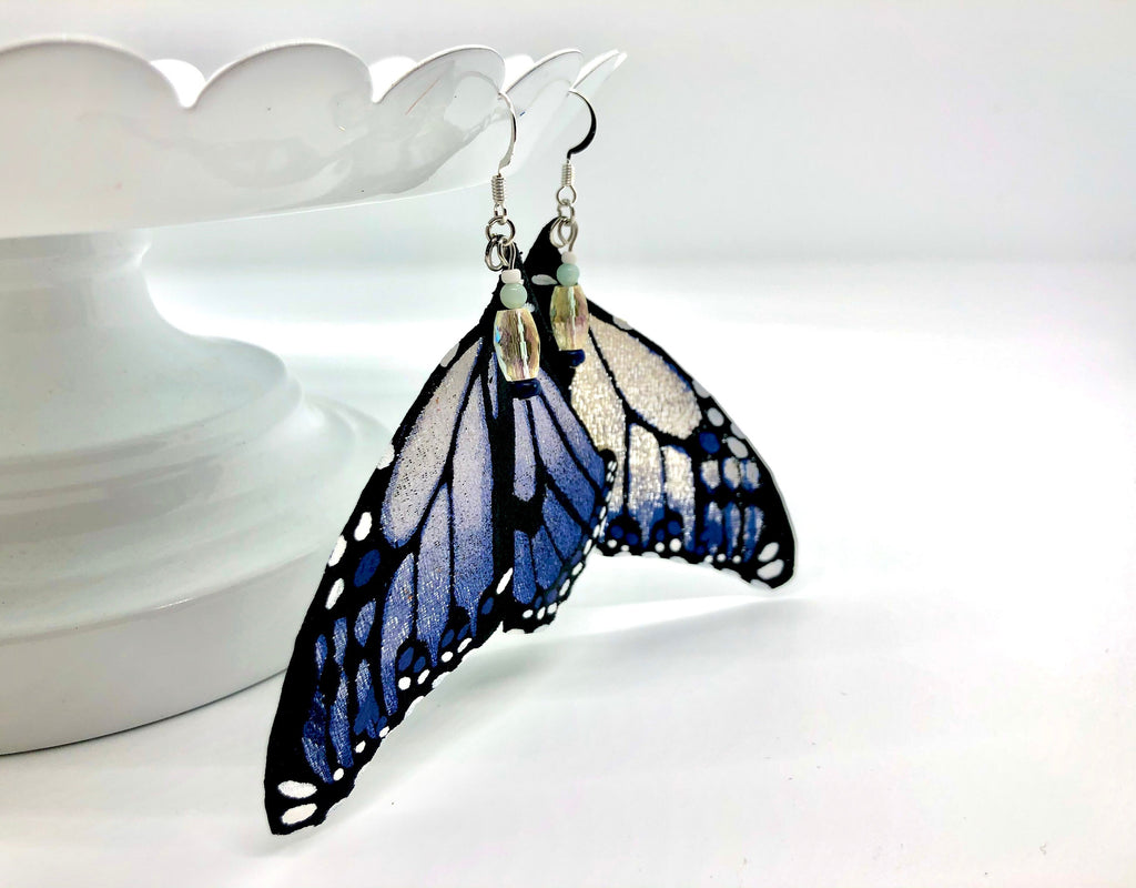 Hand Painted & Crafted Monarch Butterfly Earrings - "The Dana Wing"