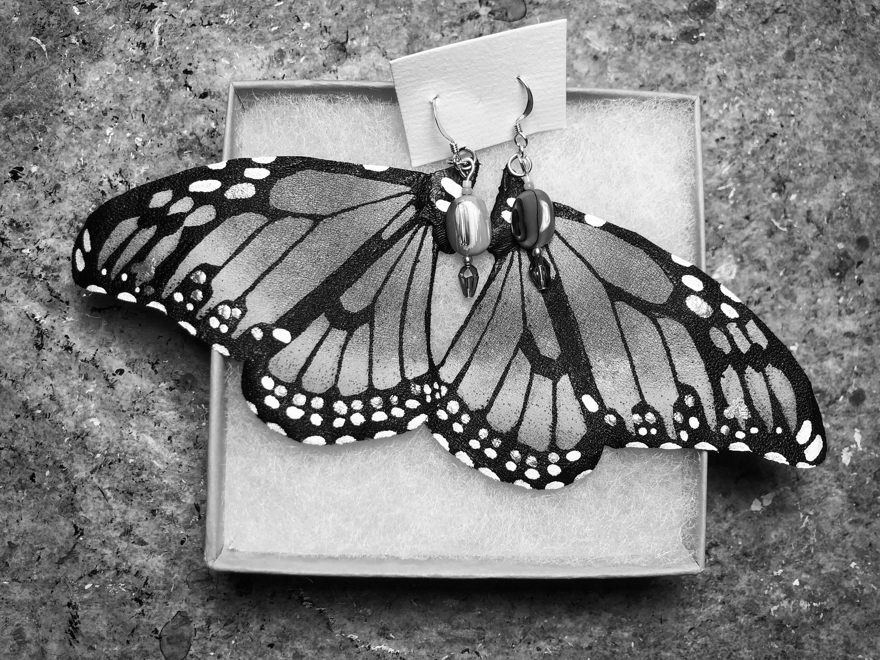 Monarch Custom Color - Hand Painted & Crafted Monarch Butterfly Earrings