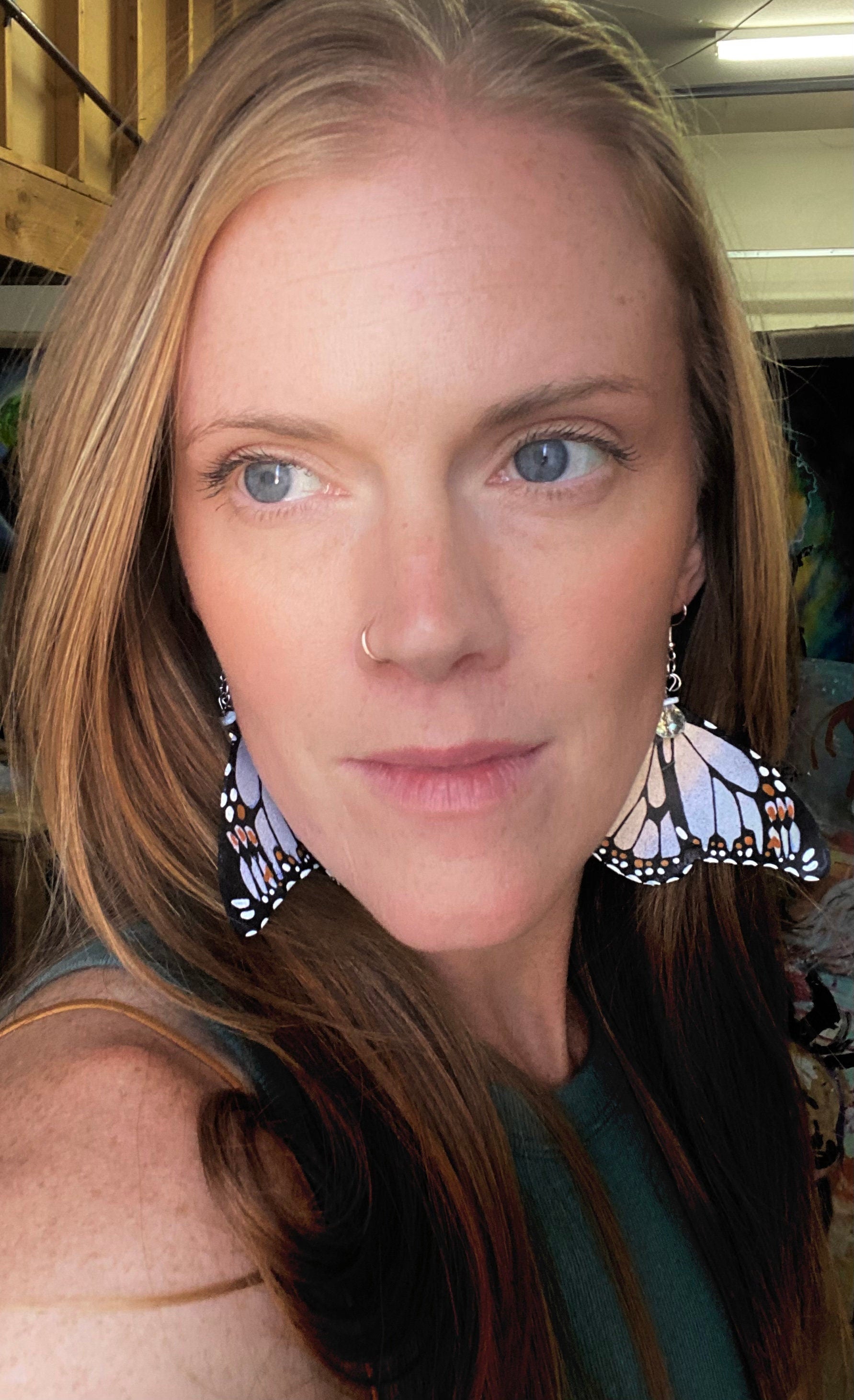 Hand Painted & Crafted Monarch Butterfly Earrings - "the Haven Sisters Wings"