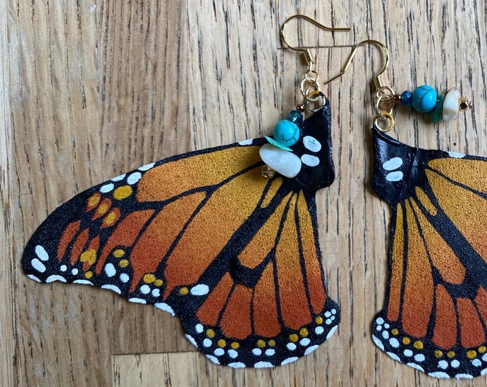 Hand Painted & Crafted Monarch Butterfly Earrings - the OG Monarch Butterfly